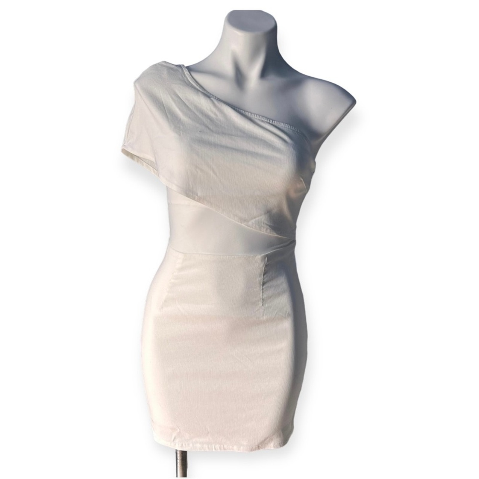 Nwt Superdown White One Shoulder Asymmetrical Mini Dress Size Small